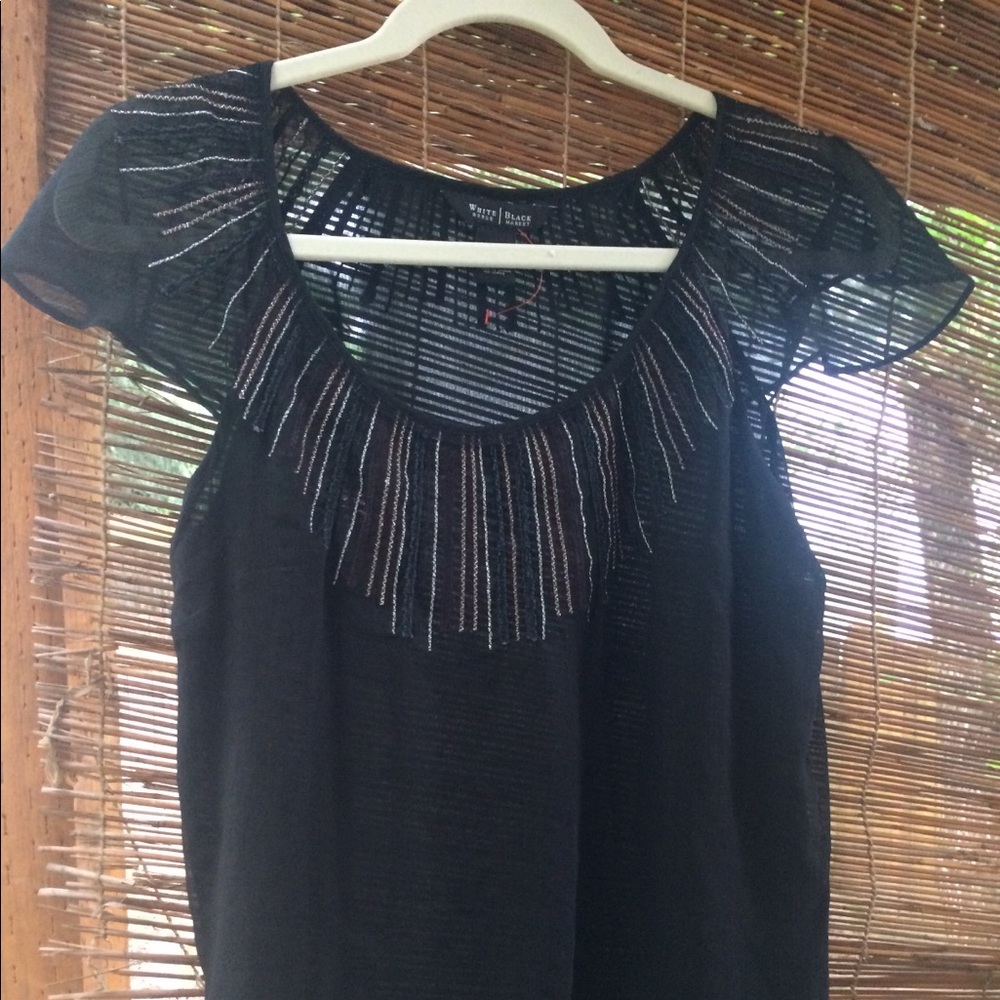 White House Black Market Black Blouse